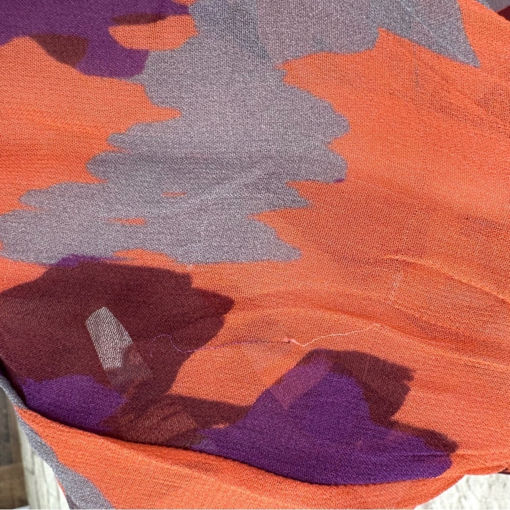 Velvet by Graham & Spencer Regina Printed Boho Dress Coral Orange Purple XS - Picture 15 of 16